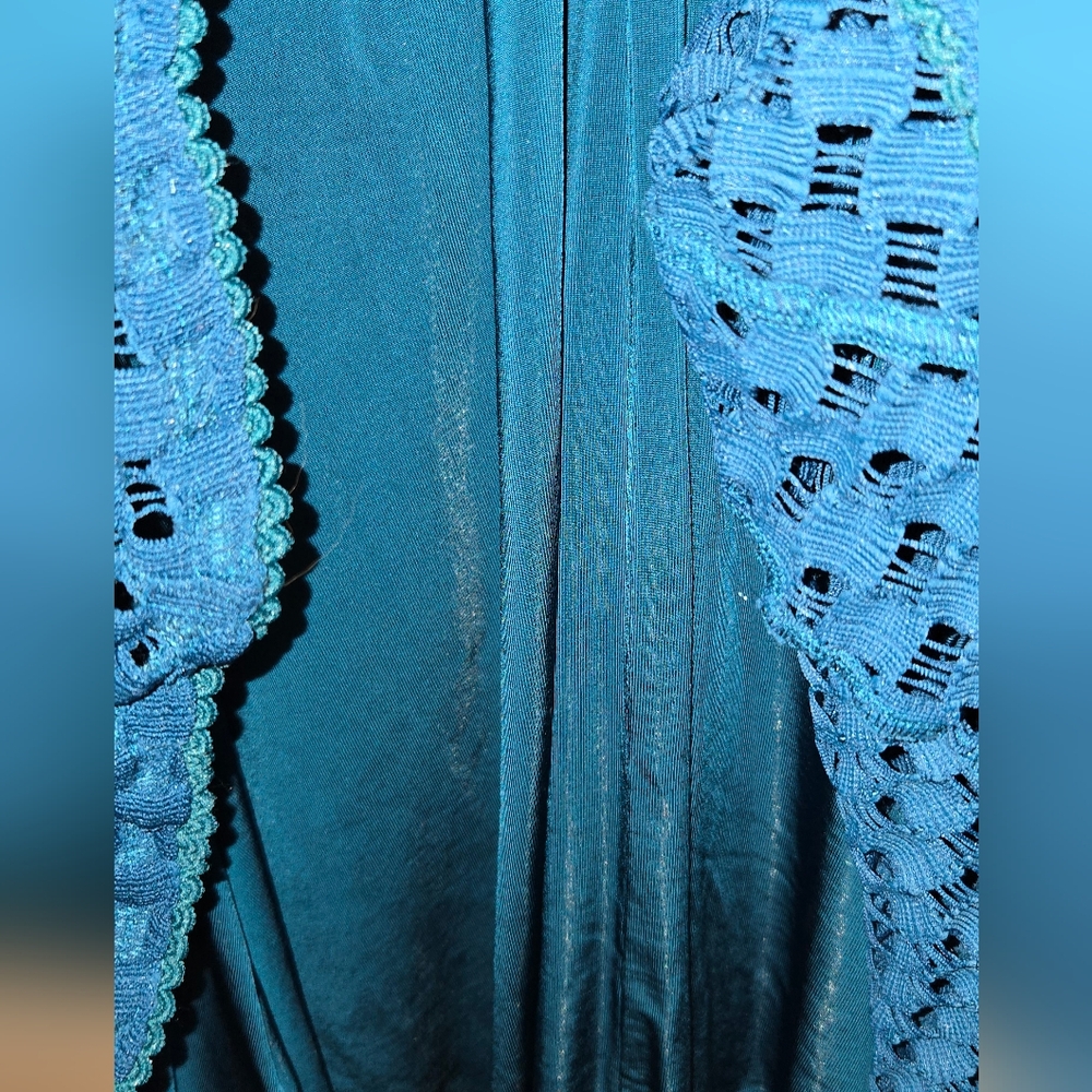 Tracy Reese Teal Crochet Design Dress - Picture 4 of 6